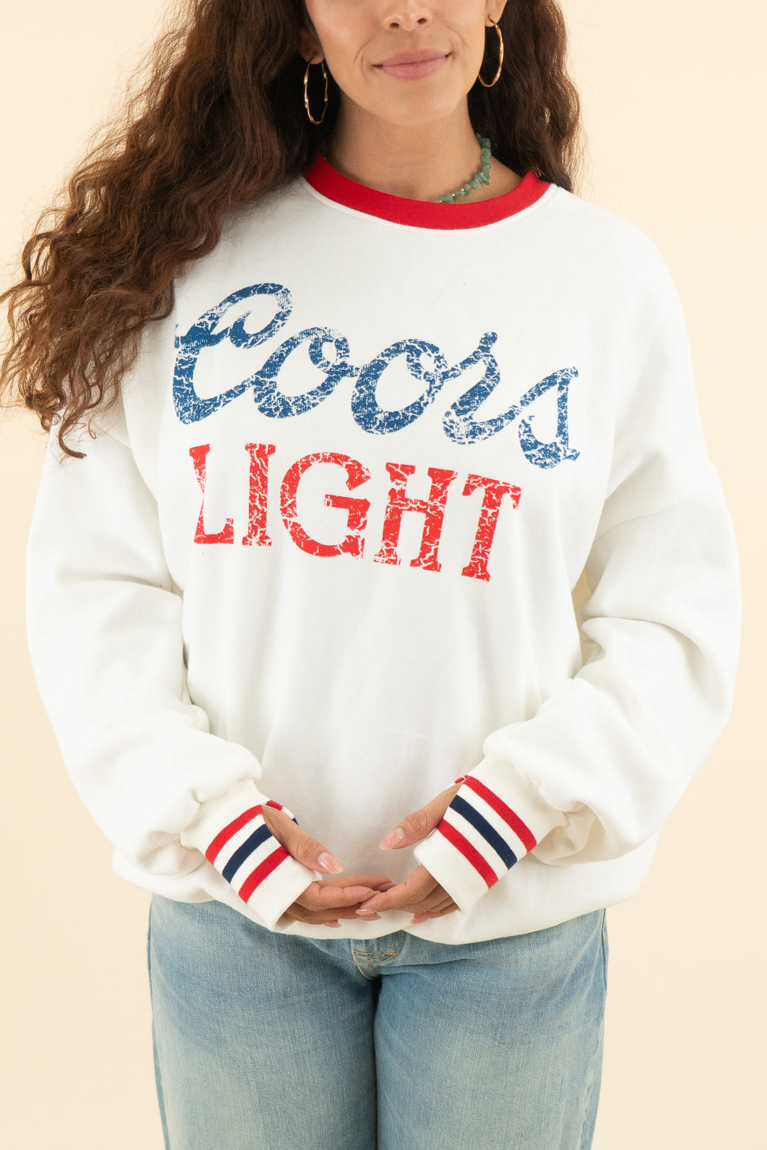 AUCTION the laundry room white coors light retro crewneck sweatshirt nwt (s)