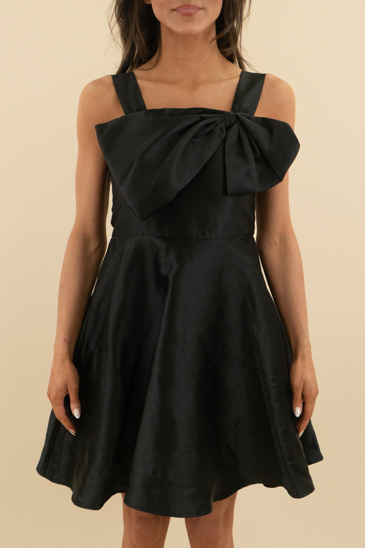 rare editions black sleeveless bow mini dress nwt (14; retail $45)