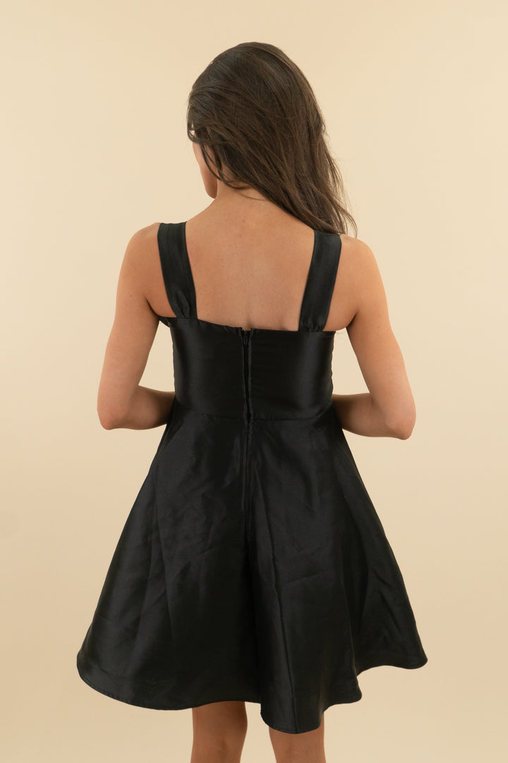 rare editions black sleeveless bow mini dress nwt (14; retail $45)