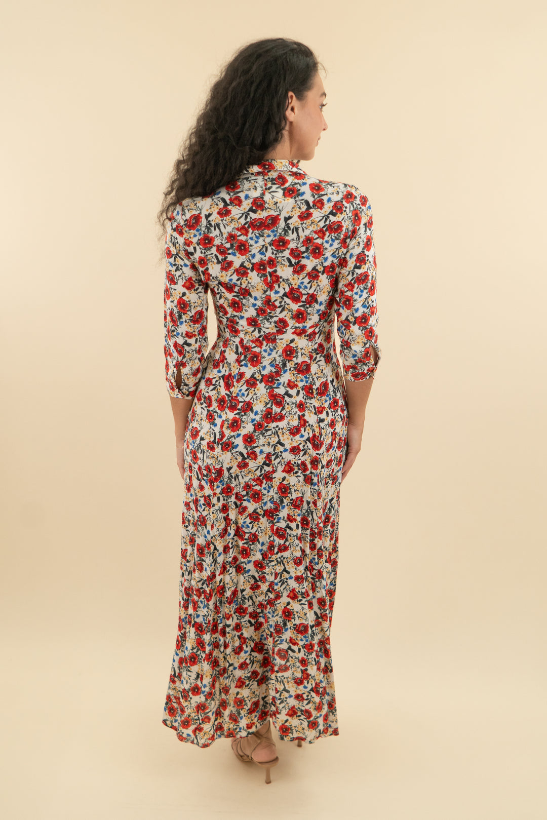 zara floral red/multi maxi dress (xs)