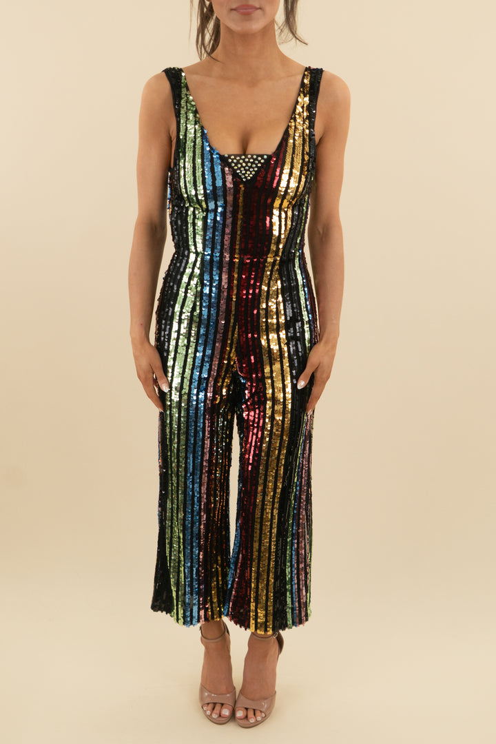 lpa multi color sequins jumpsuit (xs; retail $260)