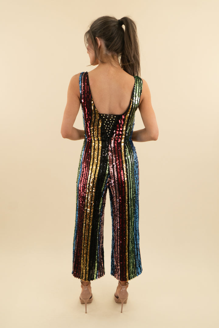 lpa multi color sequins jumpsuit (xs; retail $260)