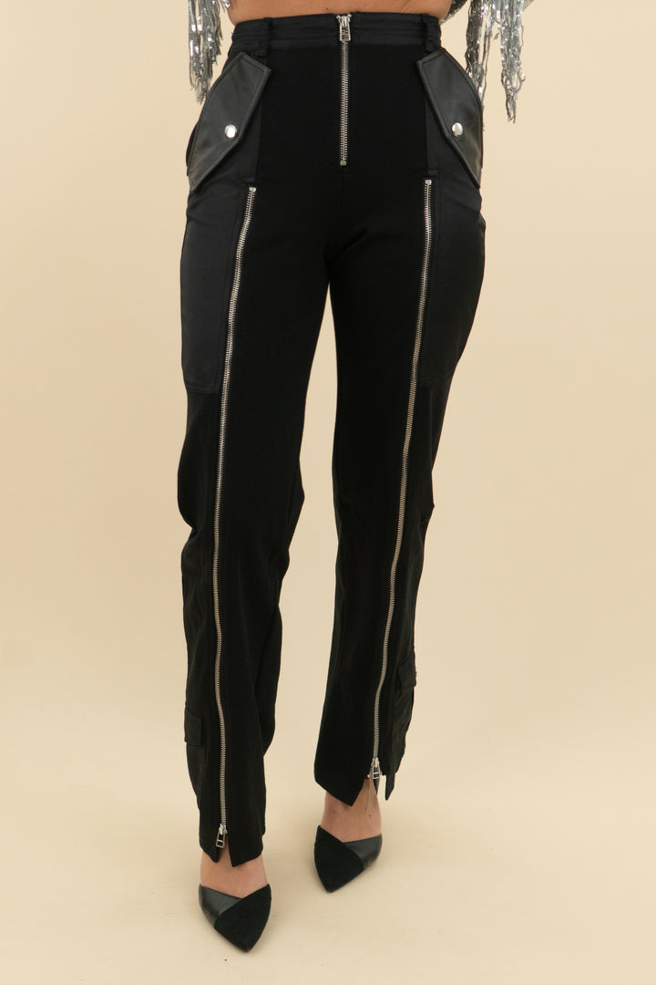 staud black zipper pants (2; retail $295)