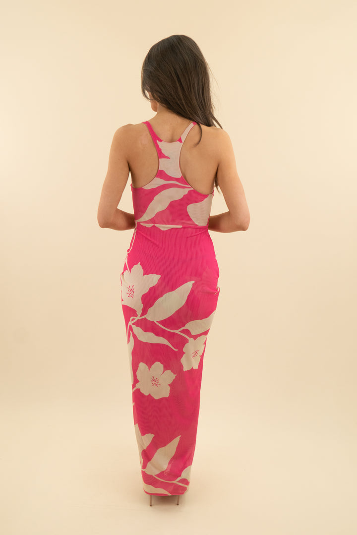resa pink floral maxi dress (xs; retail $189)