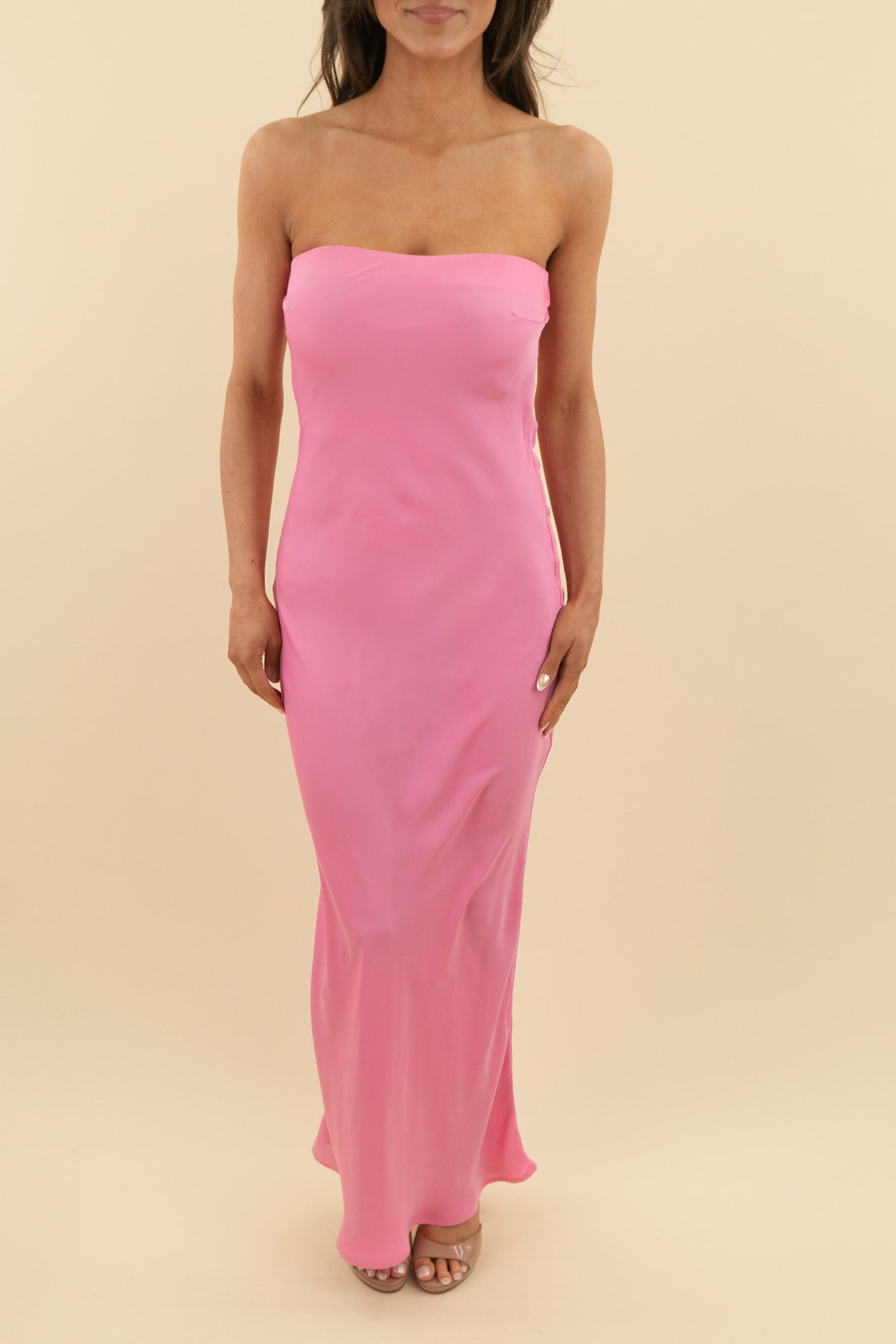 resa pink strapless maxi NWT (xs; retail $198)