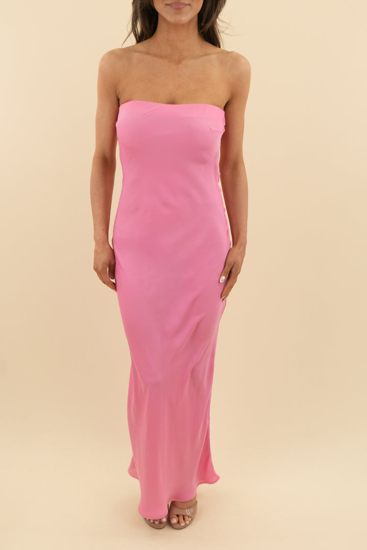 resa pink strapless maxi NWT (xs; retail $198)