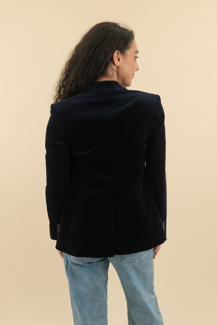 Theory navy corduroy single breasted blazer nwt (2; retail $495)