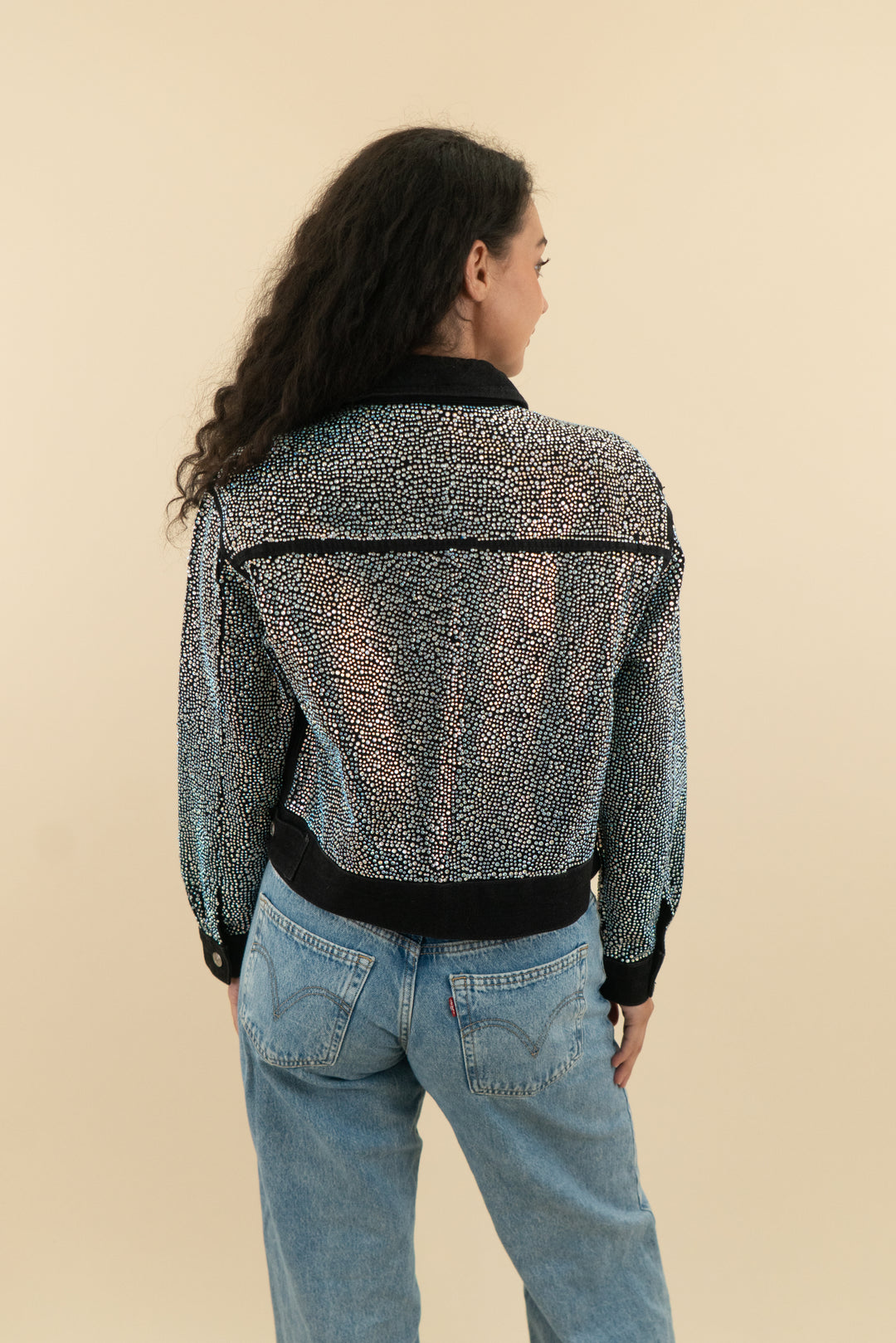 66. topshop moto black rhinestone jacket (2; retail $150)