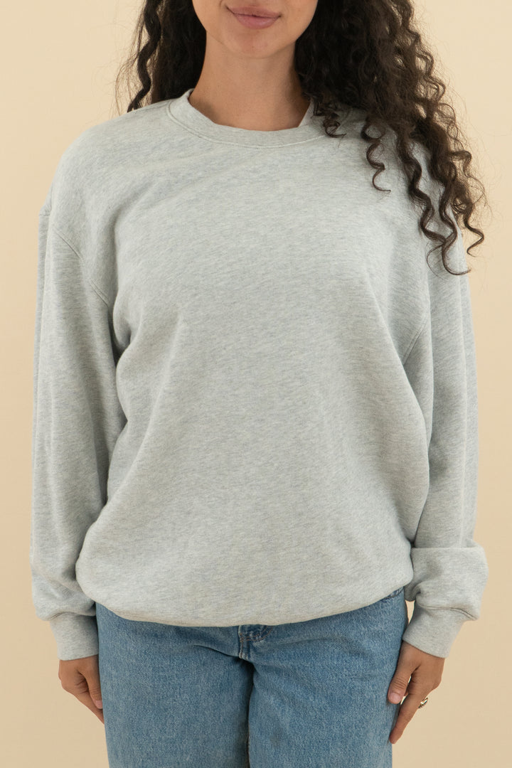 mate light grey oversized crewneck sweatshirt (xs; retail $40)