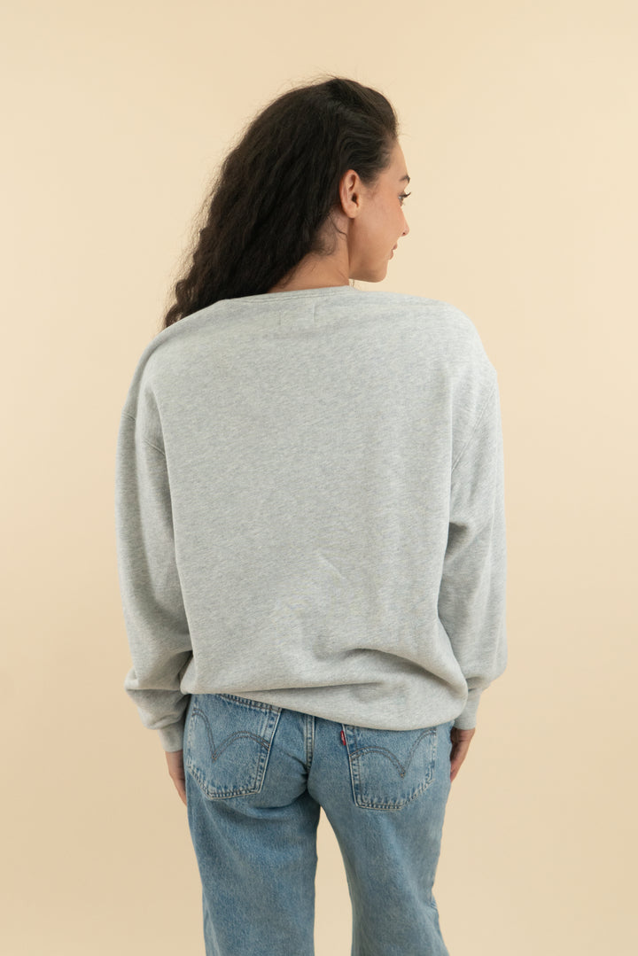 mate light grey oversized crewneck sweatshirt (xs; retail $40)