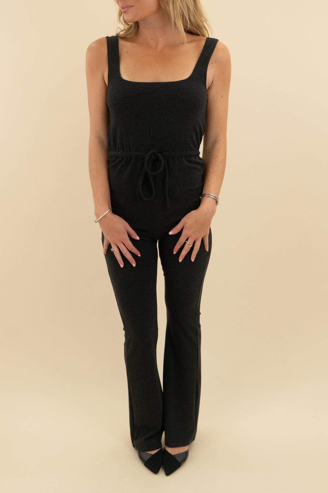 kittenish charcoal jumpsuit (xs; retail $79)
