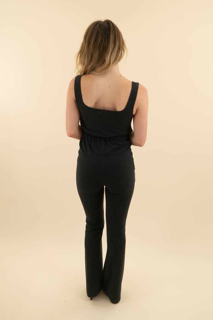 kittenish charcoal jumpsuit (xs; retail $79)