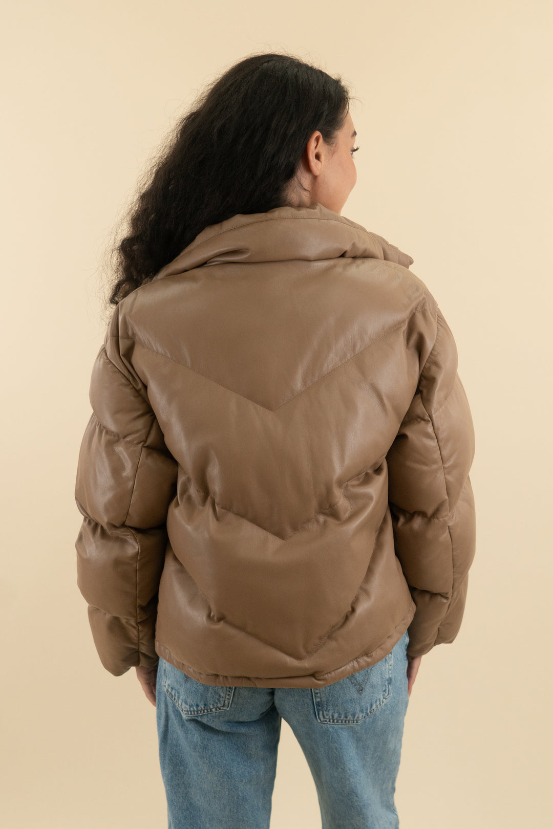 wilfred mocha puffer coat (xs; retail $250)