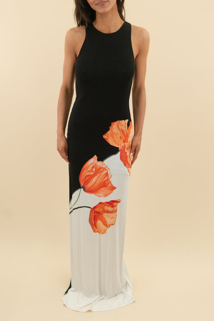 alice + olivia black flower maxi dress NWT (4; retail $285)