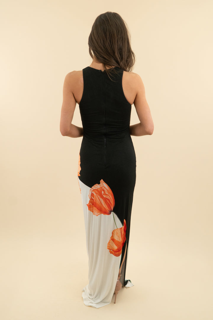 alice + olivia black flower maxi dress NWT (4; retail $285)
