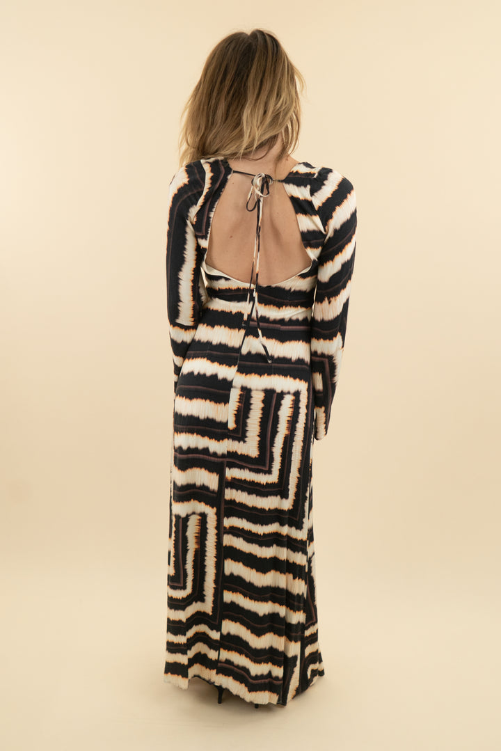seven wonders brown and cream maxi (xs; retail $140)