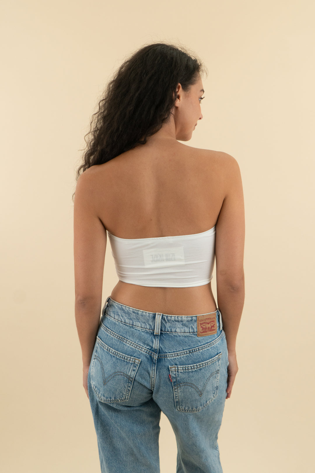 12th tribe white cropped strapless top (s; retail $48)