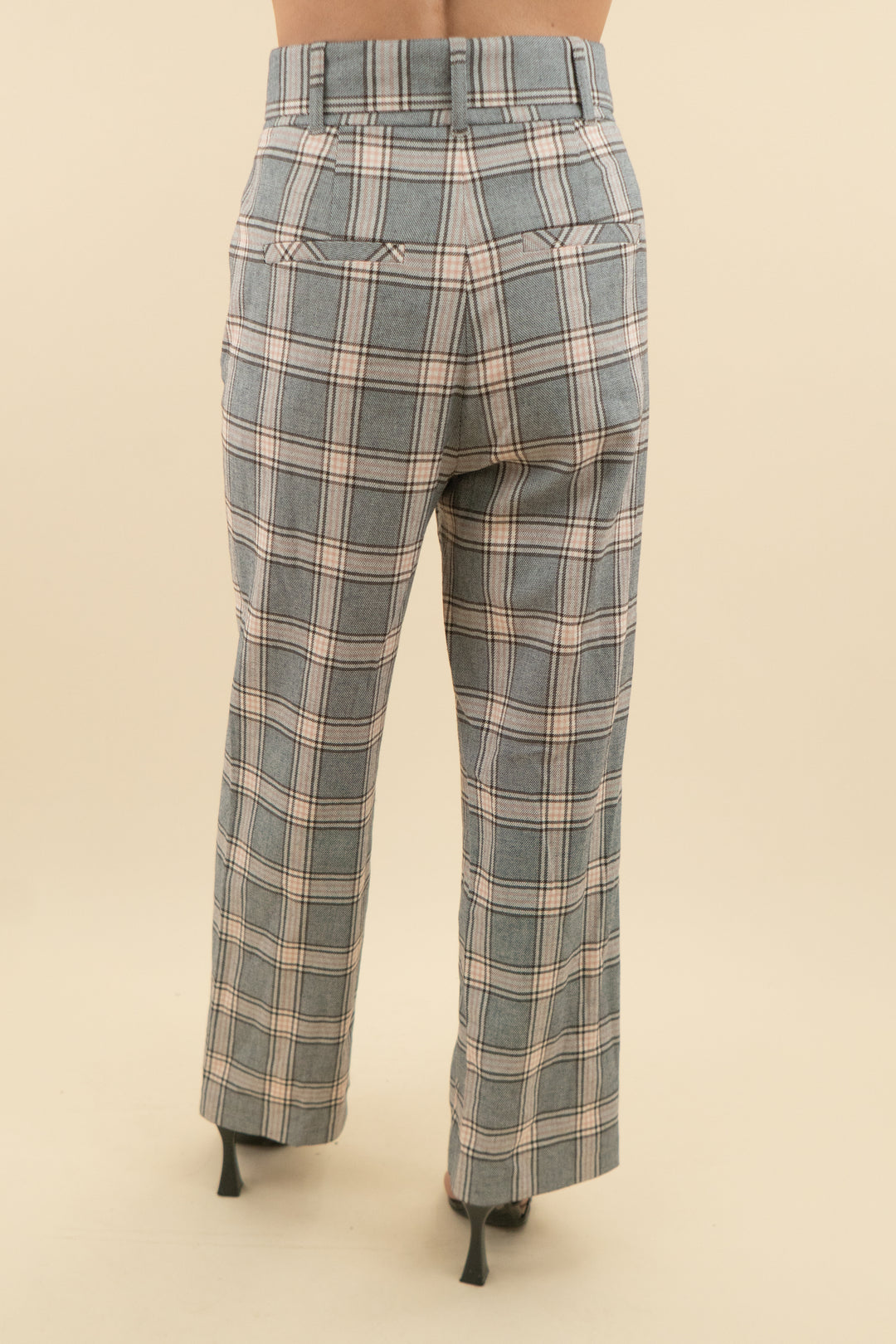 joie plaid straight leg trouser (xs; retail $128)