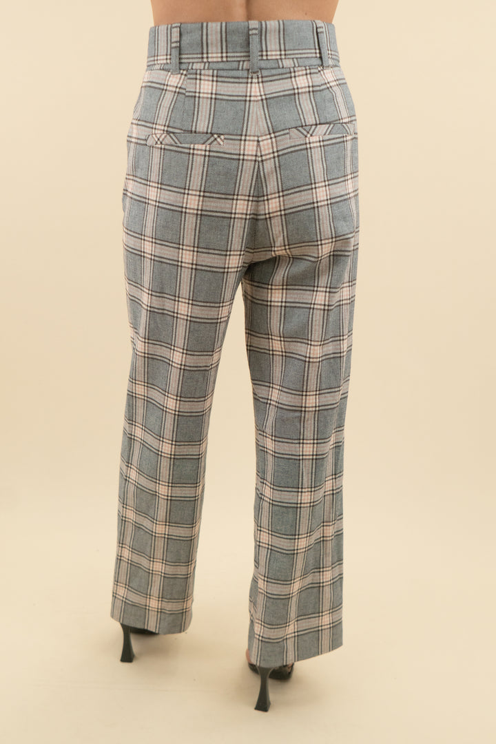 joie plaid straight leg trouser (xs; retail $128)