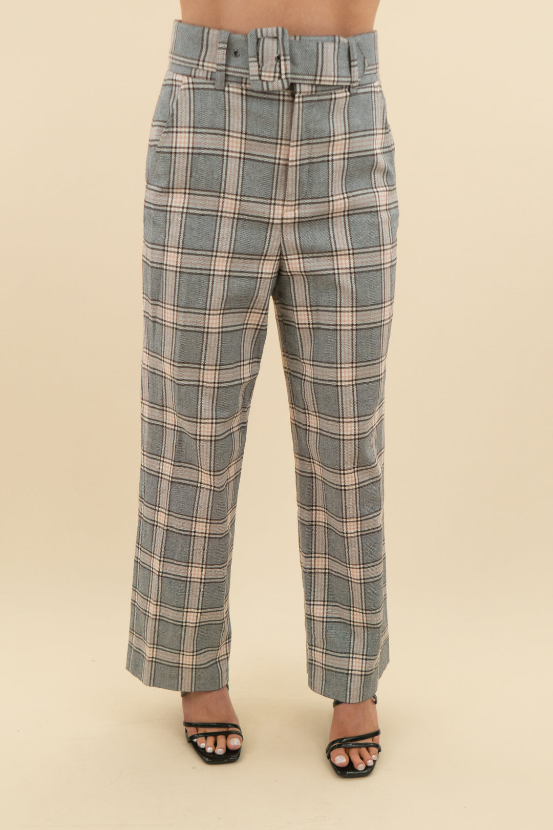 joie plaid straight leg trouser (xs; retail $128)