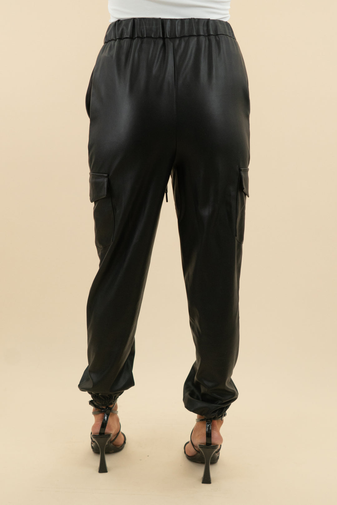 lovers and friends black leather jogger (s; retail $189)
