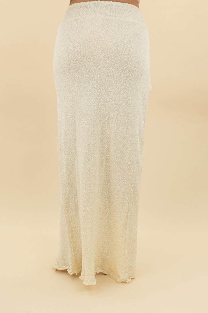 outcast ivory textured maxi skirt (xs; retail $89)