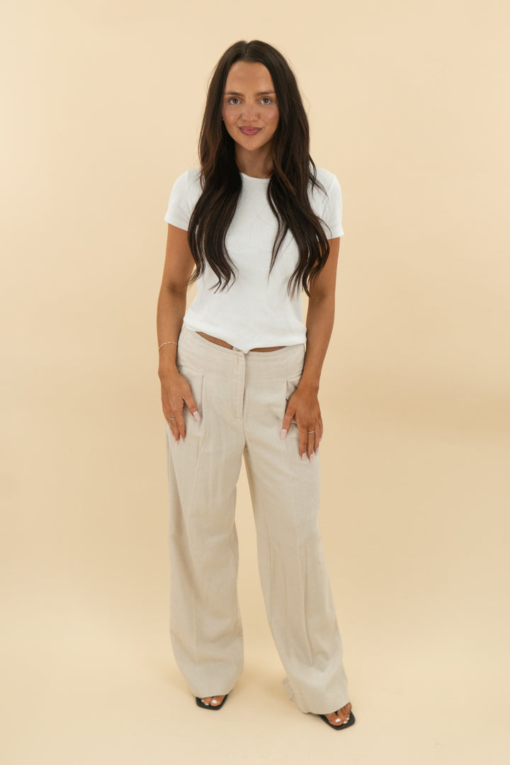 meski beige linen blend pants (s; retail $135)