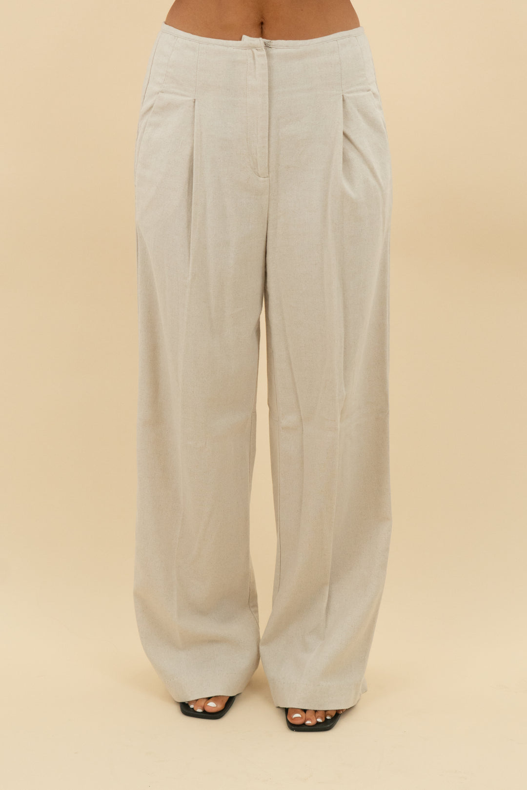 meski beige linen blend pants (s; retail $135)