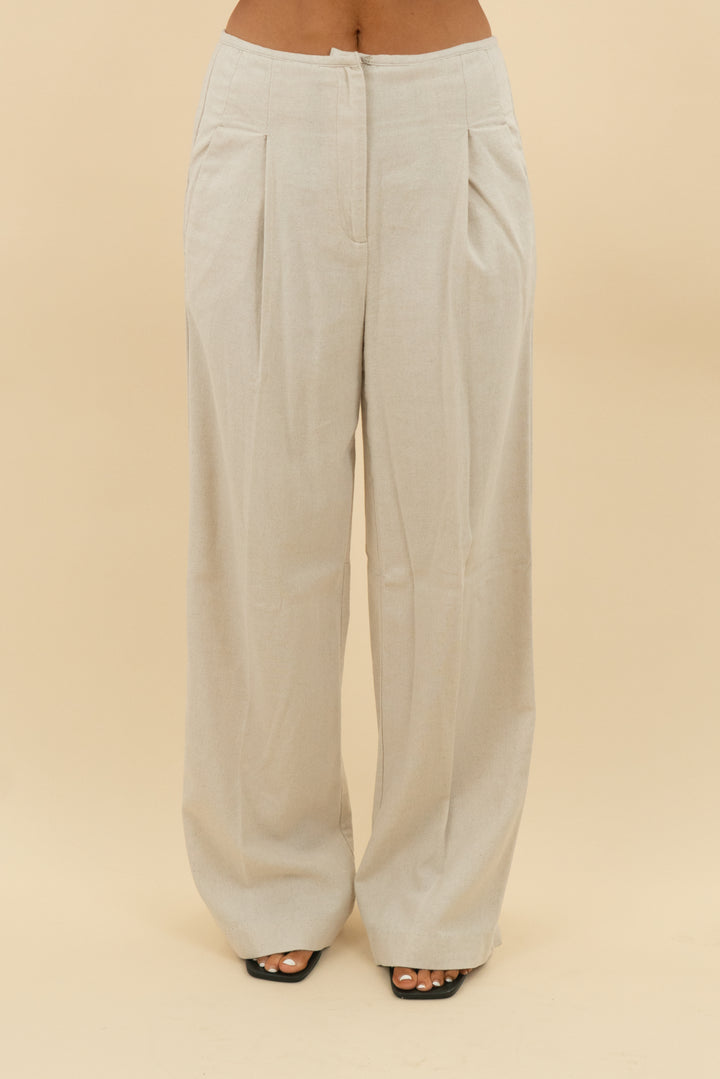 meski beige linen blend pants (s; retail $135)