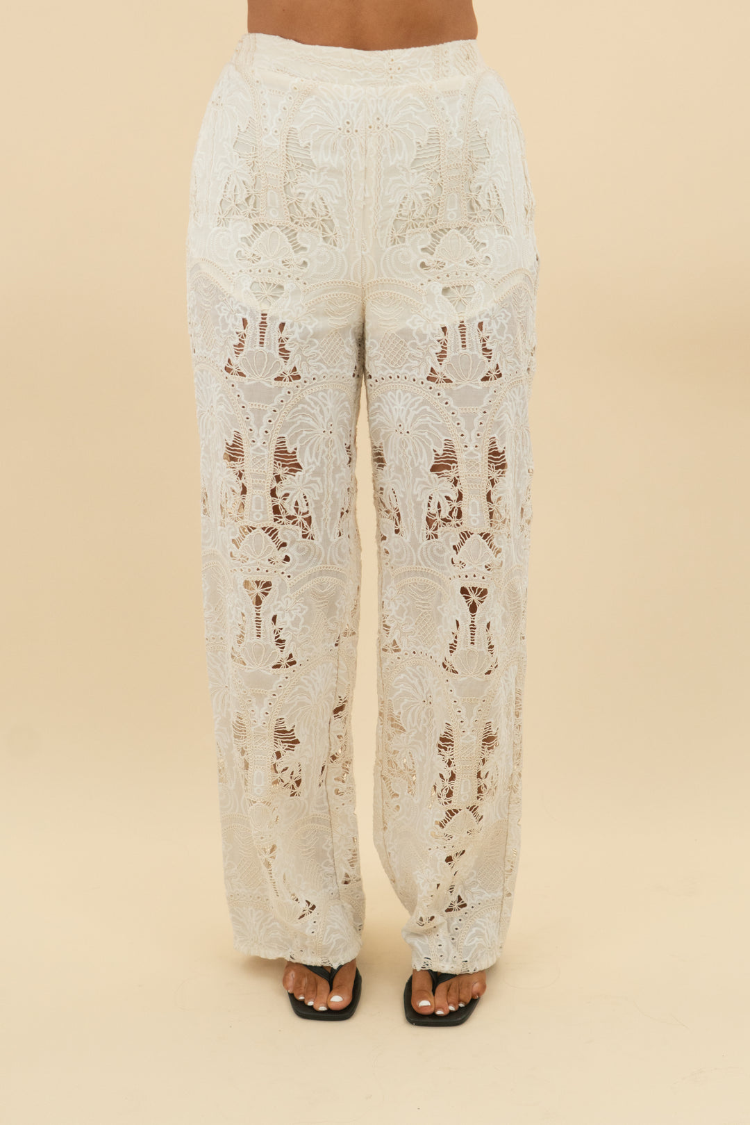 fortunate one cream eyelet pants (xs; retail $89)
