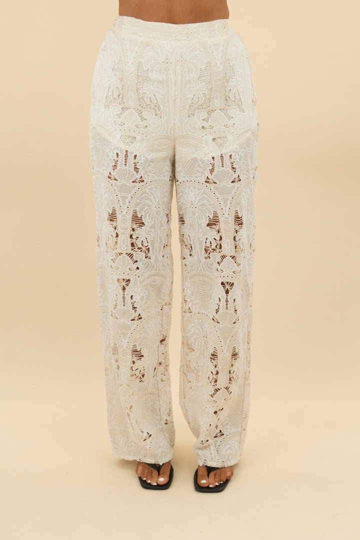 fortunate one cream eyelet pants (xs; retail $89)