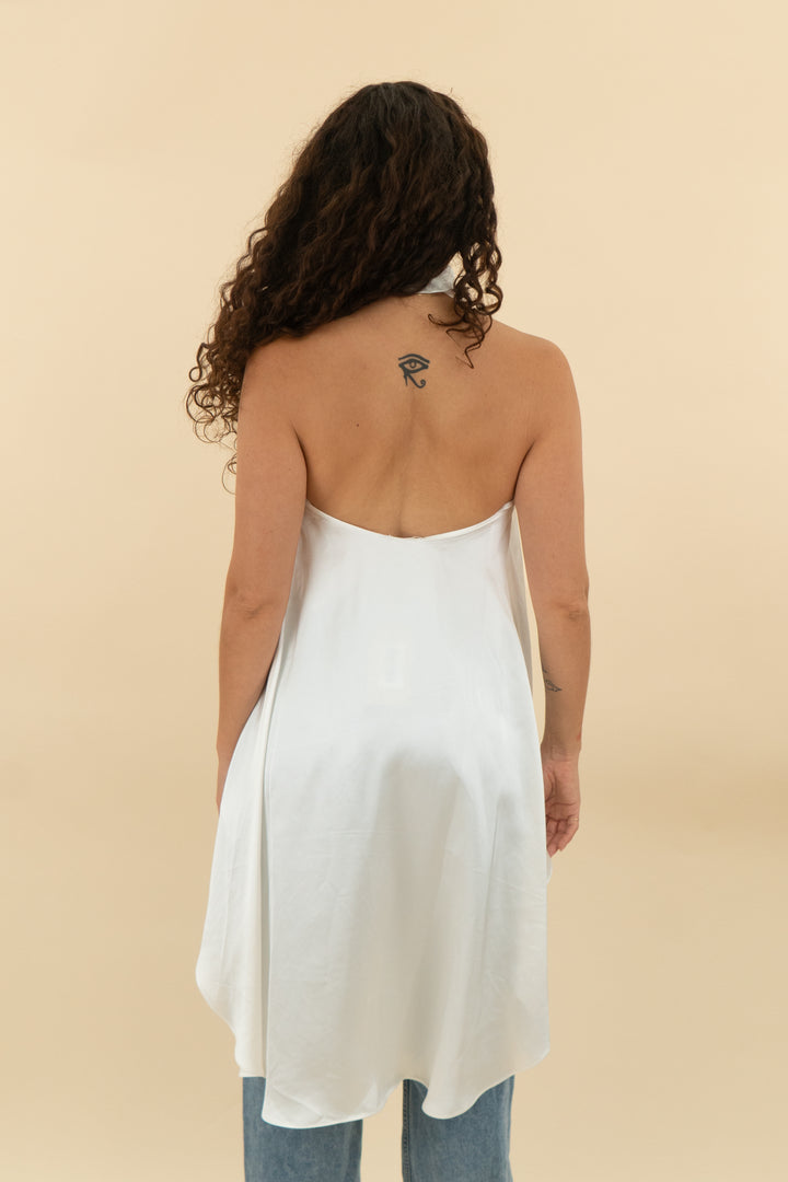 meshki ivory asymmetrical halter top nwt (s; retail $95)