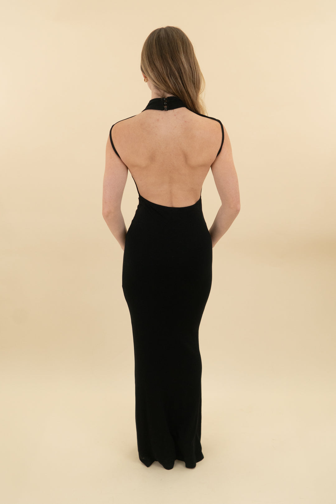 asos design black halter maxi dress (2; retail $180)