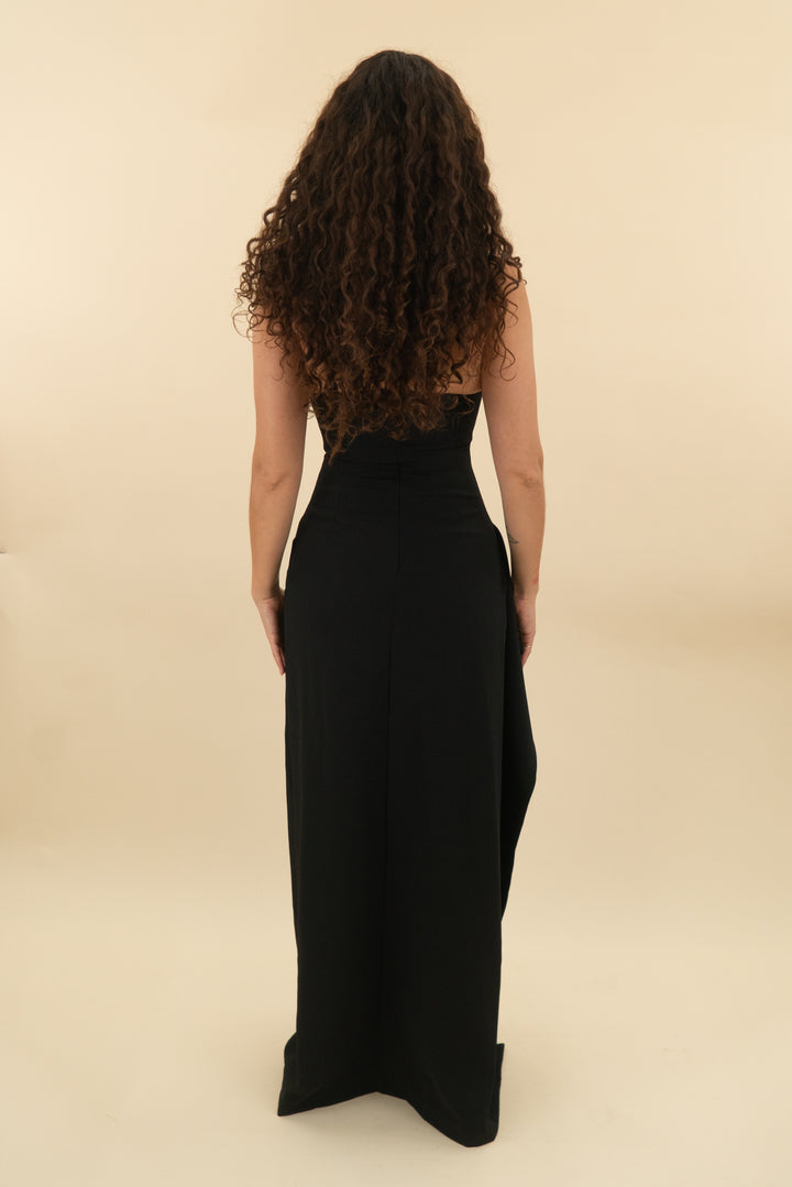babyboo black khalesia maxi dress nwt (s; retail $160)