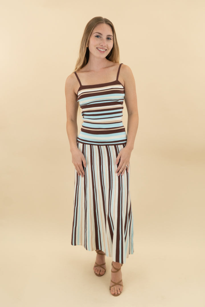 Petal & Pup Dress Brown/Multi Karlin Maxi Dress NWT (XS; retail $79)