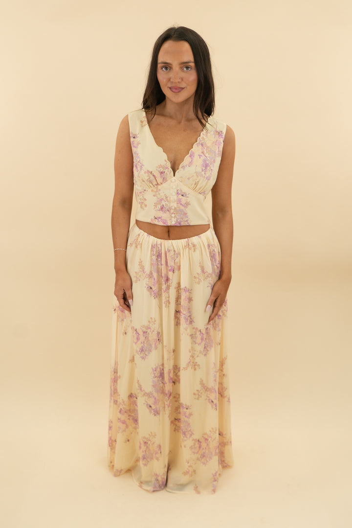*AUCTION* petal & pup yellow floral top and skirt set (US2-4)
