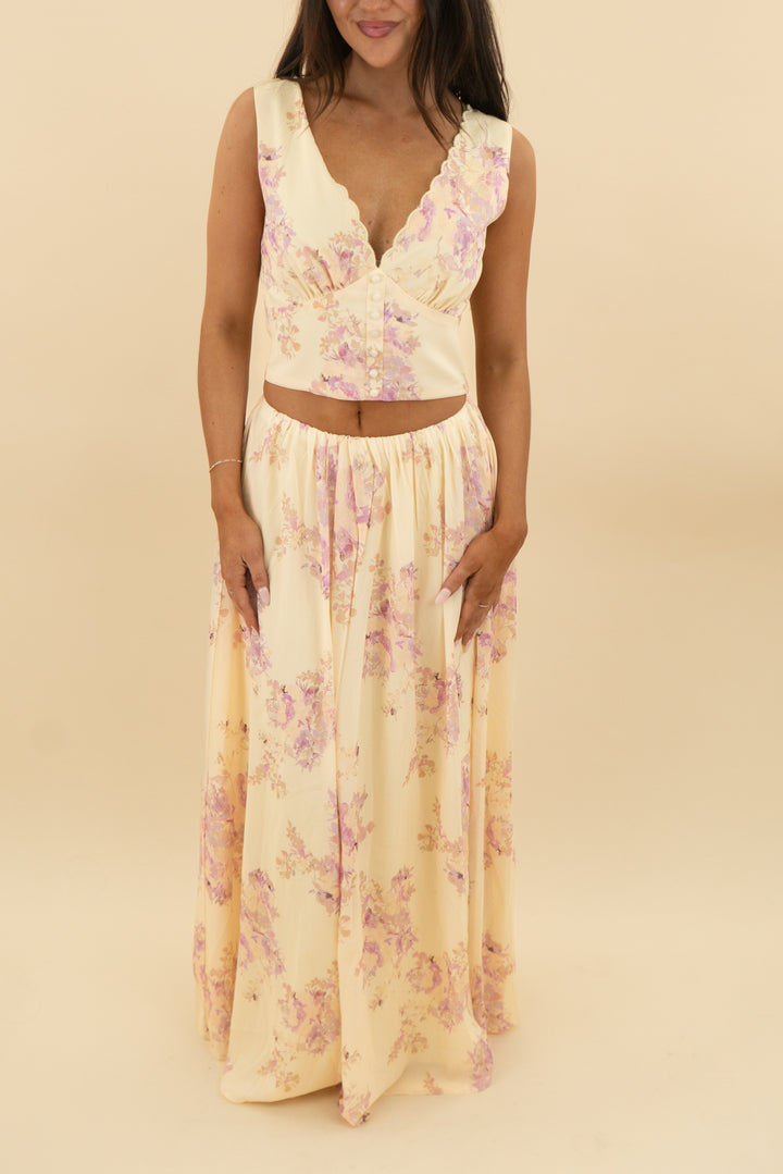 *AUCTION* petal & pup yellow floral top and skirt set (US2-4)