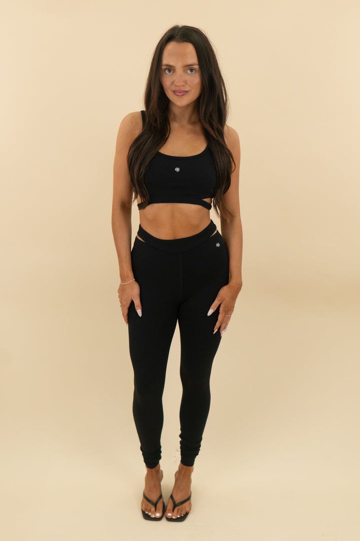 anine bing black ribbed leggings (s; retail $120)