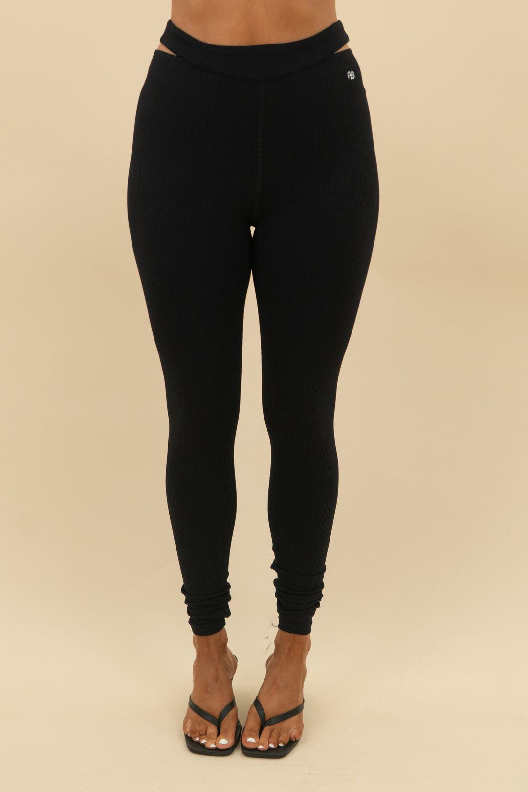 anine bing black ribbed leggings (s; retail $120)