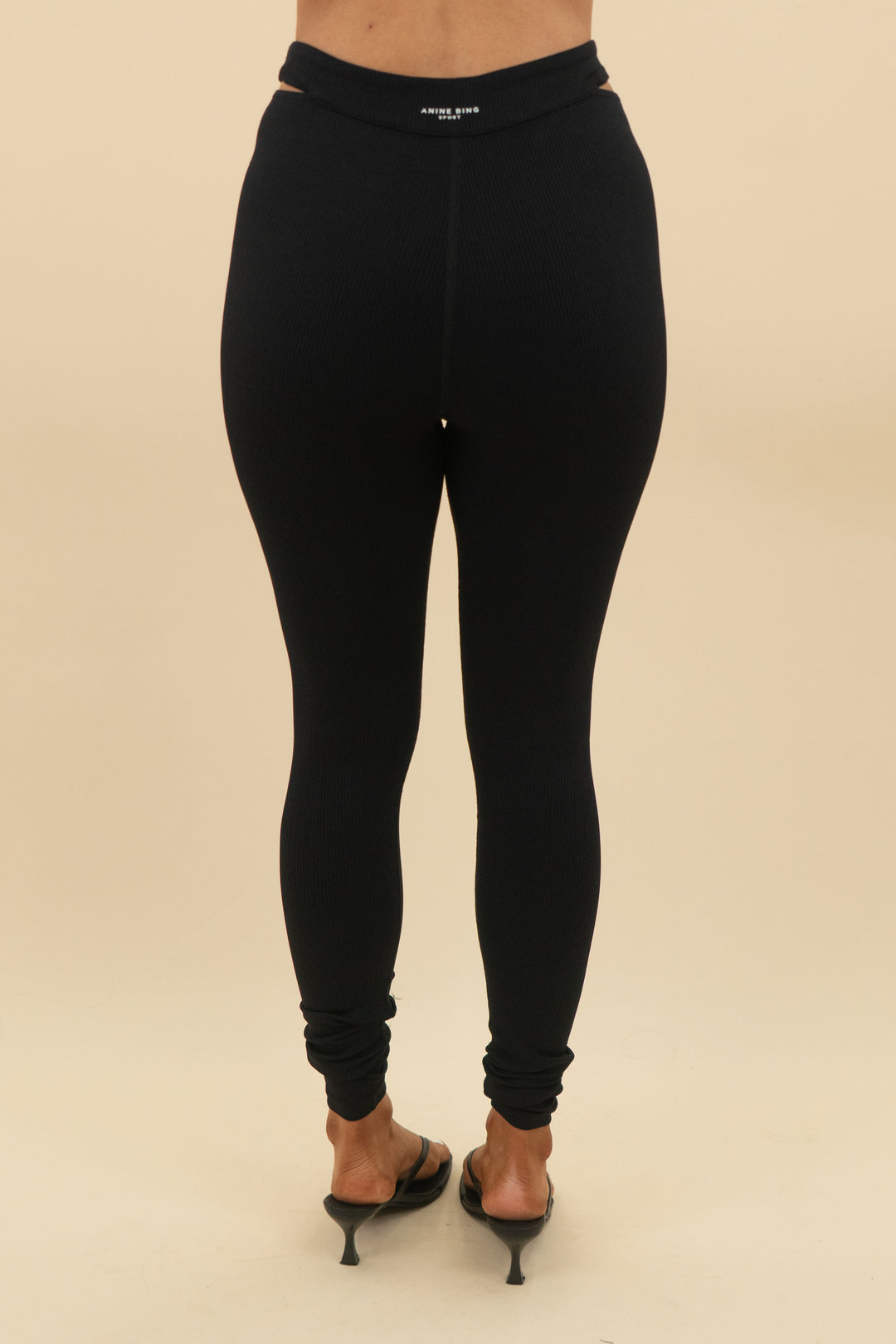 anine bing black ribbed leggings (s; retail $120)
