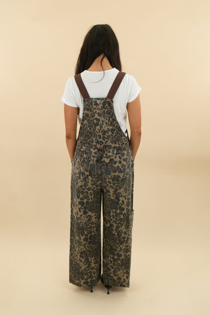 *AUCTION* cider leopard denim overall (s)