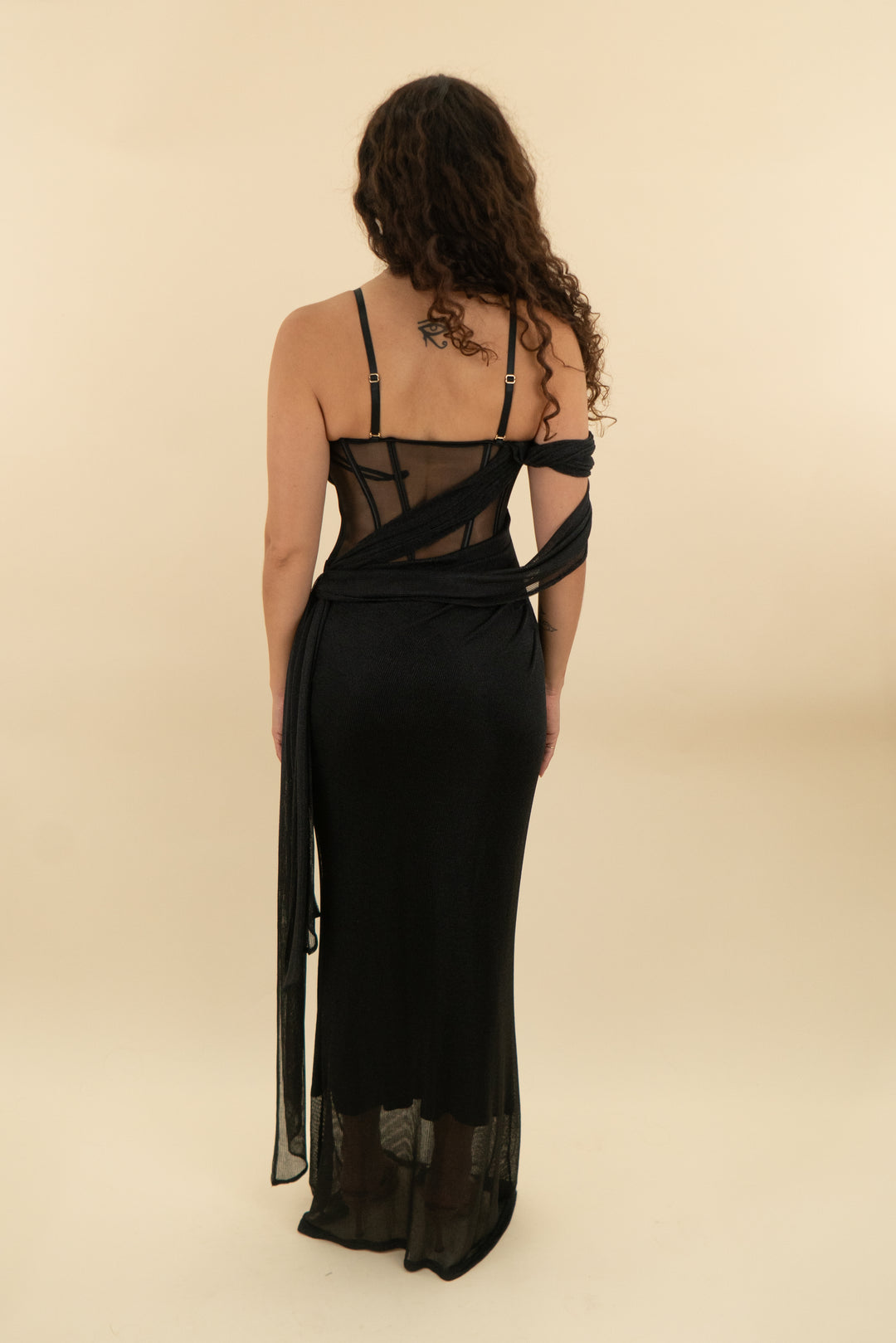 jluxlabel black corset maxi dress nwt (xs; retail $140)