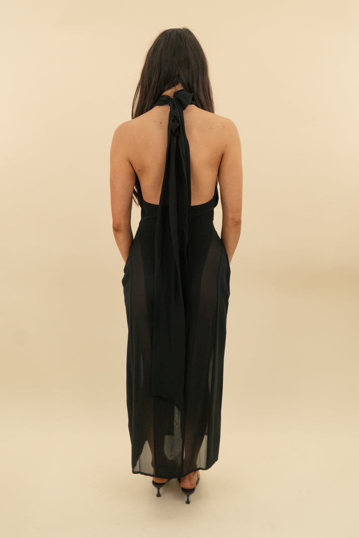 *AUCTION* guizio black sheer dress (s)