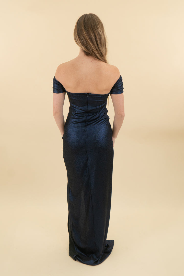 zeyneptosun x trendyol navy blue cutout maxi dress nwt (36; retail $130)