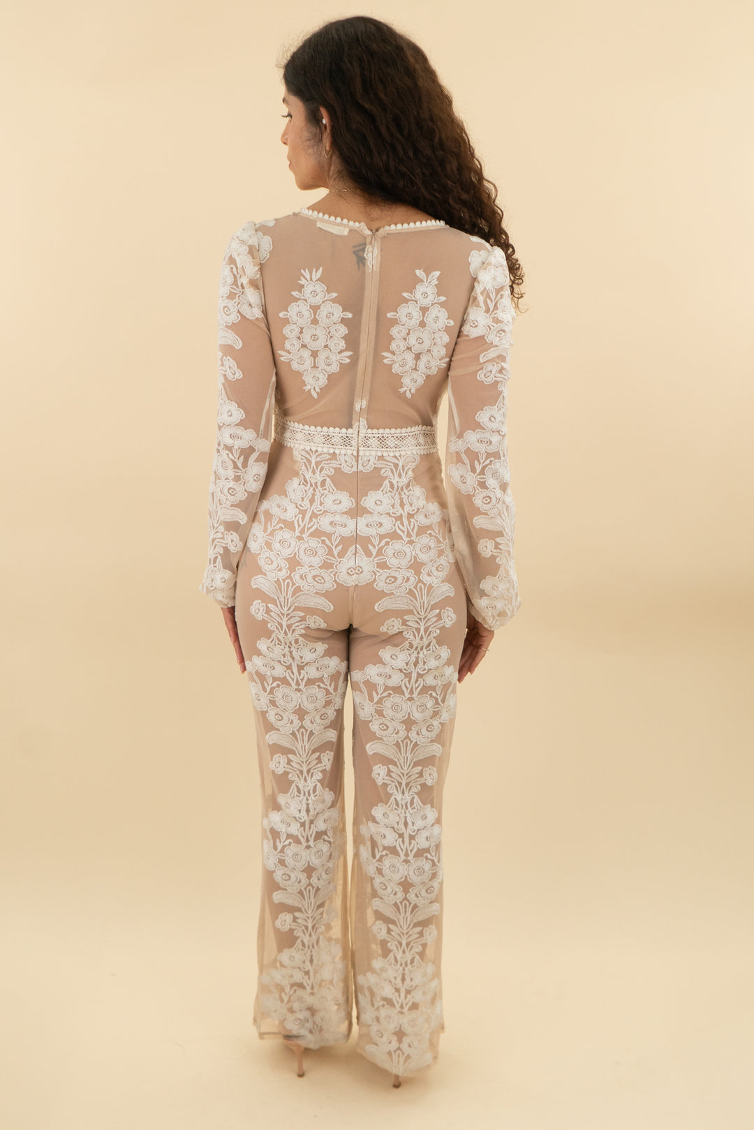 for love and lemons deep v lace jumpsuit (s; retail $270)