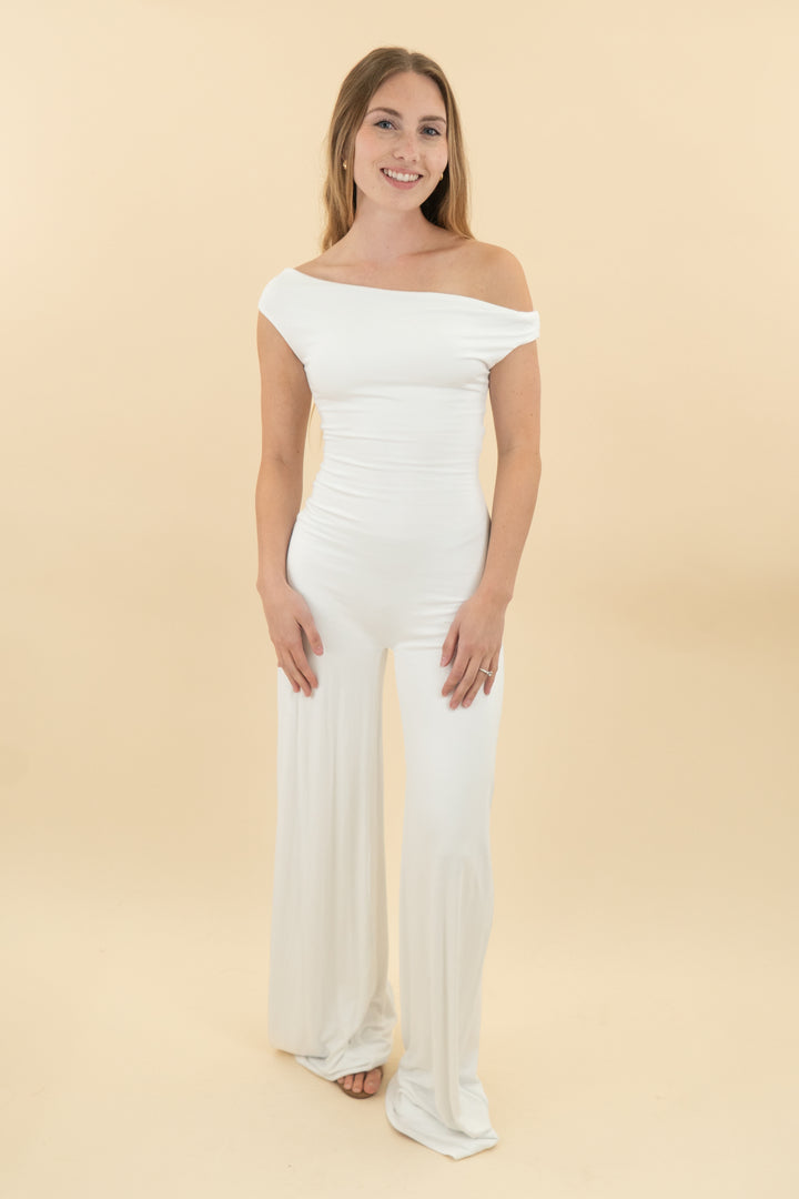 naked wardrobe white jumpsuits nwt (xs; retail $128)