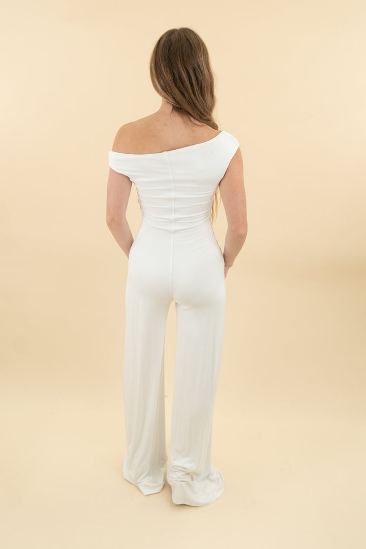 naked wardrobe white jumpsuits nwt (xs; retail $128)