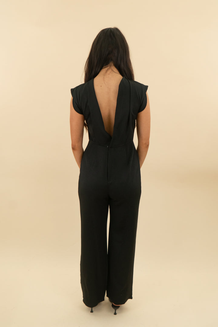 black open back jumpsuit (s; retail $69)