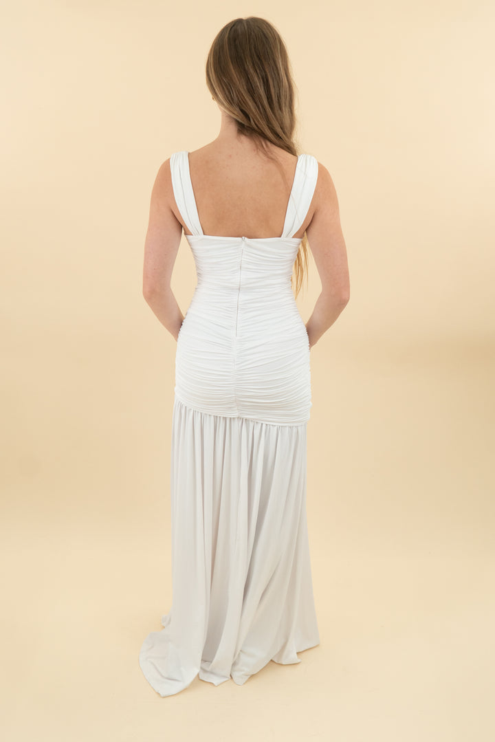 runaway the label white carly maxi dress nwt (xs; retail $115)