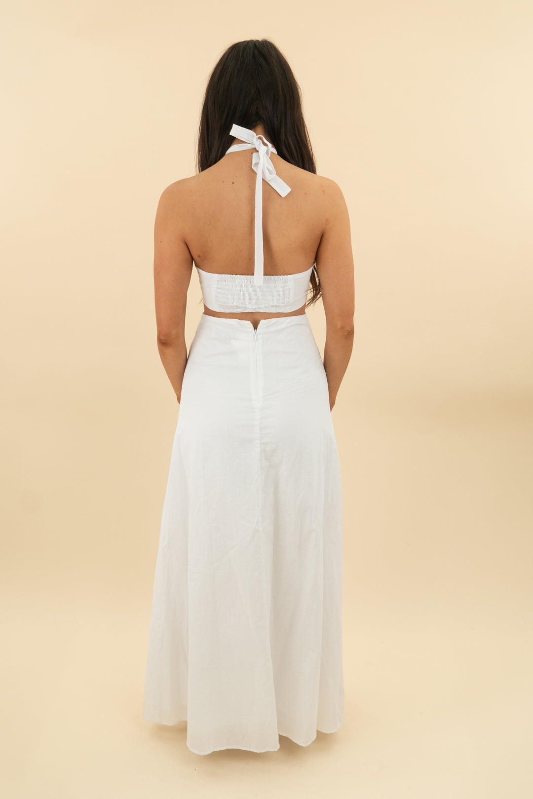 petal & pup white strapless cotton maxi dress (xs; retail $99)
